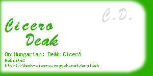 cicero deak business card